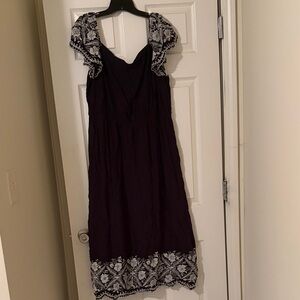 Lane Bryant Black Dress with White Embroidery